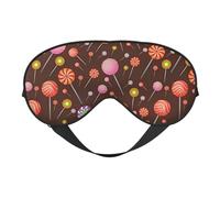 Candy Lollipop Pattern (1) Masque pour les yeux imprimé doux - Ombre de nuit élastique, bandeau pour les yeux résistant à la lumière pour avion, yoga, voyage
