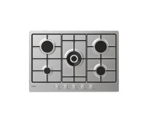 Candy Moderna CHW74WX Plaque de cuisson à gaz encastrable en acier inoxydable 75 cm 5 brûleurs