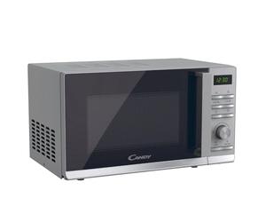 Candy Moderna CMWA23TNDS Four Micro-ondes 900W 23L Digital, Fonction Décongélation, 14 Menus Automatiques, Plateau Tournant en Verre, 11 Niveaux de Puissance, Cuisson Express, Sécurité Enfant, Argent