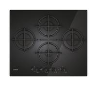 Candy Moderna Gas on Glass Plateau de cuisson à gaz 4 feux, verre trempé, grilles lavables au lave-vaisselle, axLxP 0,8 x 59,5 x 51 cm, noir - CVG6DTB