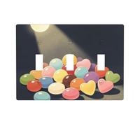 Candy Moonlight Plaque d'interrupteur à 3 interrupteurs en polycarbonate incassable résistant à la chaleur Décoration pour la maison
