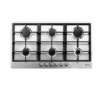 Candy PG9601SXGH Table de Cuisson Encastrable 6 Brûleurs La Gaz 90 CM Acier Inox