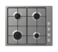 CANDY Plaque de Cuisson Gaz Inox CHW6LX - 4 Brûleurs, Sécurité Électromagnétique, Connectivité hOn, Dimensions, 7750W, Inox