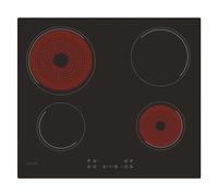 Table de cuisson vitrocéramique 60cm 4 feux 6500w noir Candy CH64CCB/4U2 Noir G