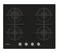Candy CDK6KB Plaque de cuisson Gaz sur verre, 4 zones, Noir, VERRE TREMPE