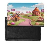 Candy Porte-passeport pour documents de voyage en cuir synthétique avec poche frontale minimaliste et portefeuille fin à deux volets