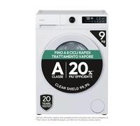 Candy ProWash 300 GD 498-S Machine à laver à chargement frontal 9 kg Classe A 1400 tours 16 programmes 8 cycles rapides Traitement vapeur Moteur Silent Inverter Blanc [Classe énergétique A]