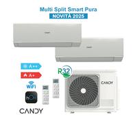 Candy Pura CY2T14AOUT + CY09RAIN + CY09RAIN Kit Climatiseur 2025 Double Split 9000+9000Btu WiFi A++/A+ Inverter R32