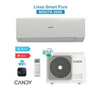 Candy Pura Kit CY24RAIN-A Climatiseur 24000BTU 6,2KW WiFi A++/A+ Inverter R32 29dBA Blanc - Nouveauté 2025