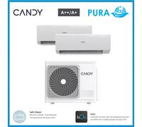 Candy Climatiseur double split CY2T14AOUT 9000+1200 BTU Pompe à chaleur Wi‑Fi R32 Blanc