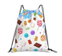 Candy Rain Grand sac à dos imperméable léger pour gym, sport, sac à dos décontracté avec cordon de serrage pour voyage, randonnée