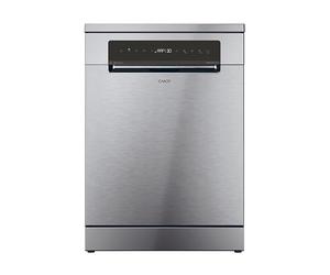 Candy Rapidò CNF 4A4S3PSX Lave-vaisselle 60 cm 14 services, écran numérique, Wi-Fi, 10 programmes, troisième compartiment, présélection de démarrage, affichage sel et liquide de rinçage, 44 dB, acier