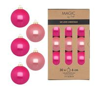 Candy Shop - Lot de 30 boules de Noël en verre - 6 cm - Mat et brillant - Boules de Noël pour Noël - Décoration de Noël et décoration de sapin de Noël