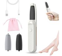 Candy Silk Pro 2 Lime électrique pour pieds avec deux têtes de meulage - Éliminateur électrique de callosités avec lumière LED - Pour peaux mortes et sèches (blanc)