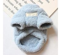 Candy Solid Cat Sweaters, Double Layer Fleece Dog Sweater, Soft and Warm Puppy Coat with Leash Ring(Blue,Medium)