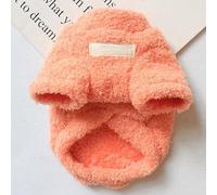 Candy Solid Cat Sweaters, Double Layer Fleece Dog Sweater, Soft and Warm Puppy Coat with Leash Ring(Orange,Medium)