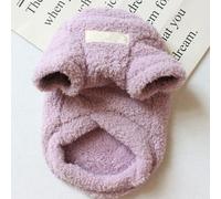 Candy Solid Cat Sweaters, Double Layer Fleece Dog Sweater, Soft and Warm Puppy Coat with Leash Ring(Purple,X-Large)