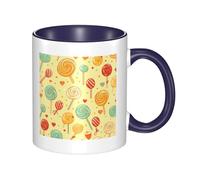 Candy Tasse à café en céramique bicolore 330 ml - Tasse à thé classique, tasse cadeau, passe au micro-ondes, au bureau et à la maison