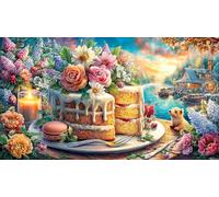 Candy-Topped-Dessert-with-Coffee Puzzle pour Adultes et Enfants 1000 pièces Papier recyclé Puzzle Jeux éducatifs pour activité Maison & Cadeau Amusant Idée Cadeau Parfaite 70x50/1000 pièces