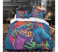 Candy Zombie Ensembles De Housse De Couette 3D, Literie 3 Pièces Avec Fermeture À Glissière, Housses De Couette En Microfibre Ultra Douce Pour Enfants, Adolescents Et Adultes Single（140x200cm）