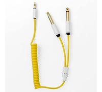 Candycord Câble audio par myVolts Mini jack droit vers 2 prises jack droites grand format 40 cm à 50 cm Jaune ananas