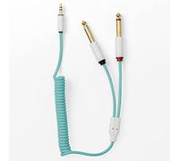 Candycord Câble audio par myVolts Mini jack droit vers 2 prises jack droites grand format Vert menthe 40 cm à 50 cm