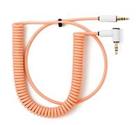 Candycord OP-1/OP-Z Câble audio spécial par myVolts Mini jack droit vers mini jack coudé, bouclé 65 cm à 90 cm, couleur pêche coucher de soleil