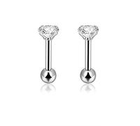 Candyfancy 1.2MM CZ 16G Piercing Nez Labret Tragus Acier Chirurgical Stud Oreilles Cartilage Helix Levre Lip Boucle d Oreille Helic Strass Zirconium Pierre 2-4MM pour Cadeau de Noel, Zircone cubique,