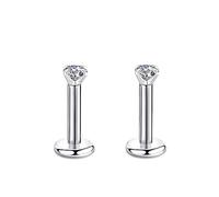 Candyfancy 1.2MM CZ 16G Piercing Nez Labret Tragus Acier Chirurgical Stud Oreilles Cartilage Helix Levre Lip Boucle d Oreille Helic Strass Zirconium Pierre 2MM pour Cadeau de Noel