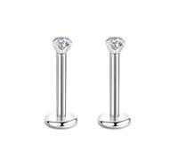 Candyfancy 1.2MM CZ 16G Piercing Nez Labret Tragus Acier Chirurgical Stud Oreilles Cartilage Helix Levre Lip Boucle d Oreille Helic Strass Zirconium Pierre 2-4MM pour Cadeau de Noel, Zircone cubique,