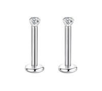 Candyfancy 1.2MM CZ 16G Piercing Nez Labret Tragus Acier Chirurgical Stud Oreilles Cartilage Helix Levre Lip Boucle d Oreille Helic Strass Zirconium Pierre 2-4MM pour Cadeau de Noel, Zircone cubique,