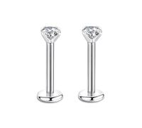 Candyfancy 1.2MM CZ 16G Piercing Nez Labret Tragus Acier Chirurgical Stud Oreilles Cartilage Helix Levre Lip Boucle d Oreille Helic Strass Zirconium Pierre 2-4MM pour Cadeau de Noel, Zircone cubique,