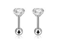 Candyfancy 1.2MM CZ 16G Piercing Nez Labret Tragus Acier Chirurgical Stud Oreilles Cartilage Helix Levre Lip Boucle d Oreille Helic Strass Zirconium Pierre 2-4MM pour Cadeau de Noel, Zircone cubique,