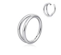 Candyfancy Double anneau de nez en titane G23 16G pour cartilage, hélix, daith, rook, tragus, conque, lèvre, bijoux de piercing pour homme et femme, 8/10/12 mm