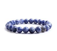 Candyfancy Dumortierite Bracelet Pierres Précieuses Guerison Naturelle Lithotherapie Élastique Perles 8MM Homme Femme