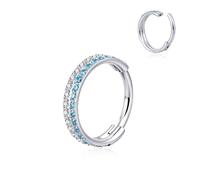 Candyfancy G23 Anneau de nez en titane 16 G pour cartilage hélix oxyde de zirconium Boucle d'oreille daith Rook Conque Lèvre Bijoux pour homme et femme 8/10 mm, 10MM, Titane