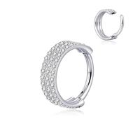 Candyfancy G23 Anneau de nez en titane 16 G pour cartilage hélix oxyde de zirconium Boucle d'oreille daith Rook Conque Lèvre Bijoux pour homme et femme 8/10 mm