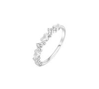 Candyfancy Luxueuse bague en argent sterling 925 en forme de cœur avec accents de diamant pour femme, idéal pour les anniversaires et les moments spéciaux, Argent sterling