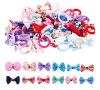 Candygirl 50 Pièces Chouchou Bébé Fille Nœuds Papillons Elastique Cheveux Bébé Différents Styles Chouchou Cheveux Fille Mignonne Elastiques à Cheveux Enfant Pour Noël Saint-Valentin Quotidien