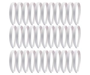 Candygirl Lot de 33 Pièces 2CM Bricolage Blanc Serre-tête Satin Couvert Enfant Fille Bandeau Cheveux Accessoire