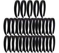Candygirl Lot de 33 Pièces 2CM Bricolage Noir Serre-tête Satin Couvert Enfant Fille Bandeau Cheveux Accessoire