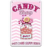 Candyhop Candy Candy Candy Lollipop Dessert Rose Lic Paing Board pour Candytore Cafe Décoration murale en métal Poster 20,3 x 30,5 cm