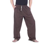 CandyHusky Homme Casual Jogging Yoga Pantalon de Sport en Coton Chino Pantalons Pants (Brun, S)