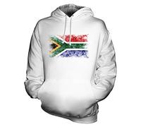 Candymix Afrique du Sud Drapeau Délavé Unisexe Sweat Pull à Capuche Homme Femme, Taille Large, Couleur Blanc