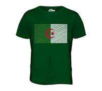 Candymix Algérie Drapeau Griffonné T-Shirt Homme, Taille Medium, Couleur Verde Bottiglia