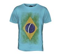 Candymix Brésil Drapeau Dégradé T-Shirt Homme, Taille Medium, Couleur Azzurro Cielo