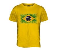 Candymix Brésil Drapeau Délavé T-Shirt Homme, Taille X-Small, Couleur Giallo Scuro
