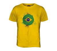 Candymix Brésil Football T-Shirt Homme, Taille Large, Couleur Giallo Scuro