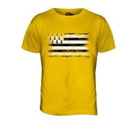 Candymix Bretagne Drapeau Délavé T-Shirt Homme, Taille Large, Couleur Giallo Scuro