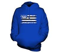 Candymix Bretagne Drapeau Délavé Unisexe Sweat Pull à Capuche Homme Femme, Taille X-Large, Couleur Bleu Royal